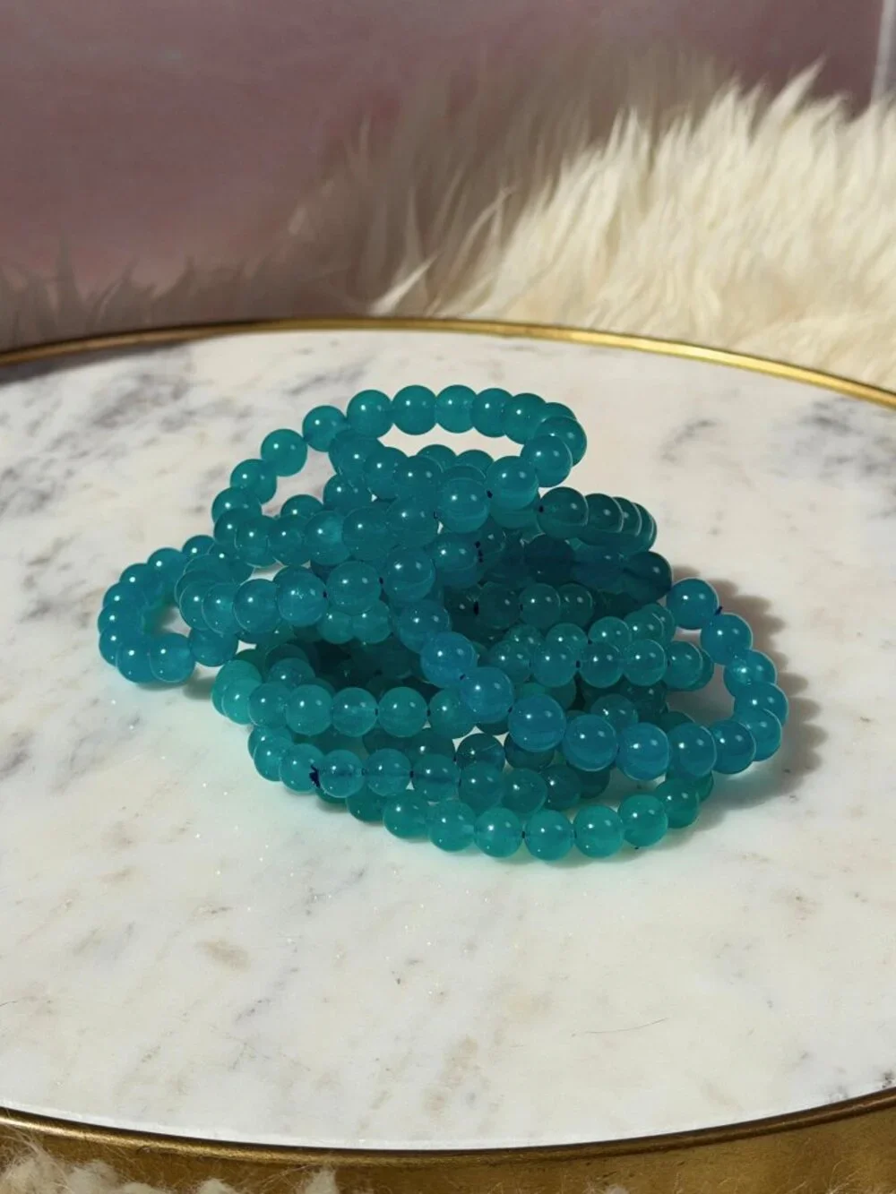 Gem Amazonite Beaded Bracelet (Bead size: 8mm–9mm)